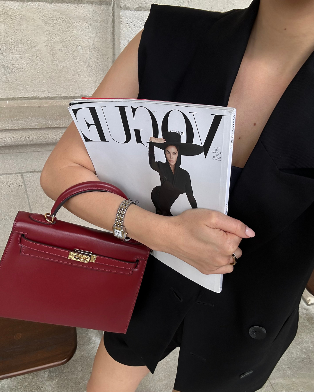DELACROIX | MINI SAC EN CUIR BORDEAUX ÉLÉGANT