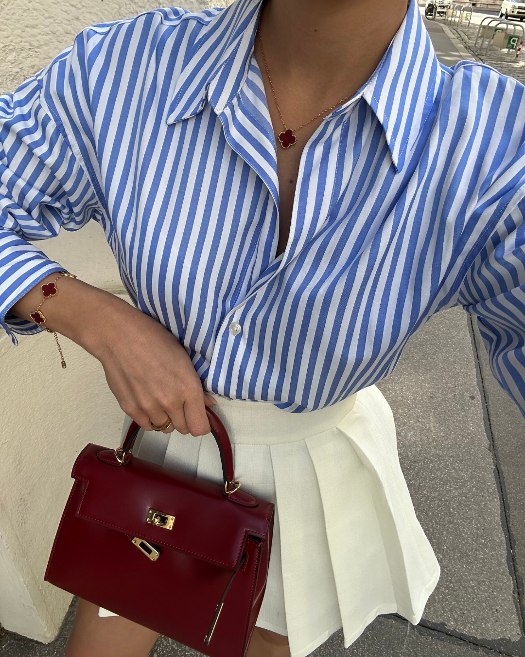 DELACROIX | MINI SAC EN CUIR BORDEAUX ÉLÉGANT