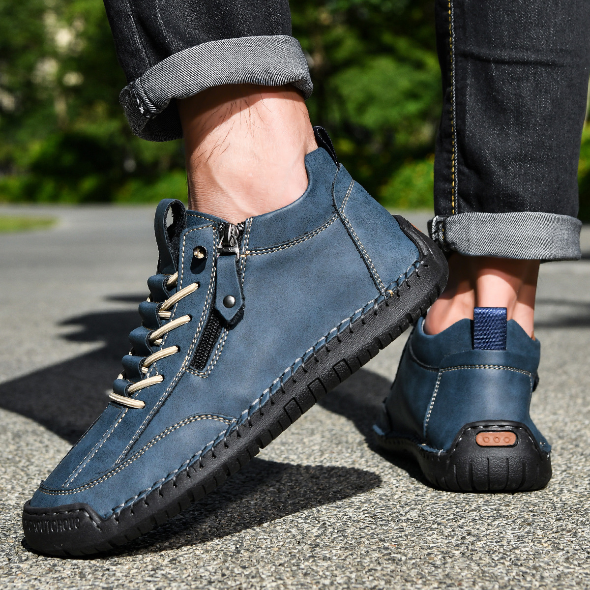 DELACROIX | CHAUSSURES EN NABUK AVEC ZIP POUR HOMME