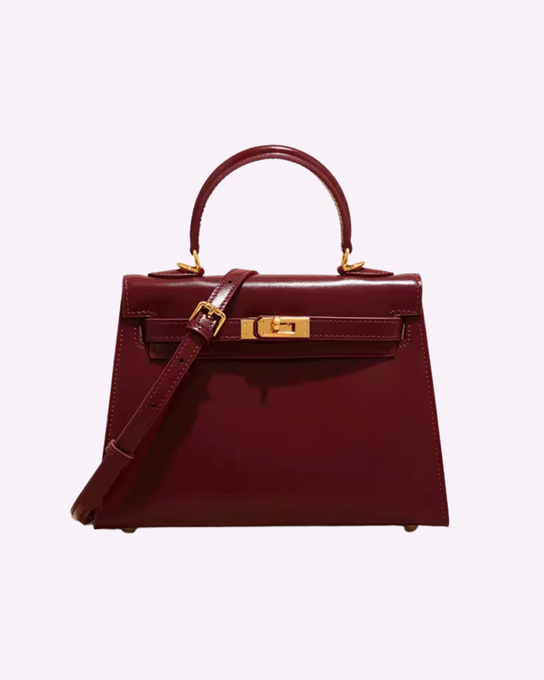 DELACROIX | MINI SAC EN CUIR BORDEAUX ÉLÉGANT